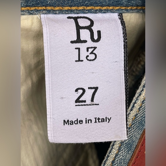 R13 Distressed Washed Paint Splatter jeans size 27 - Picture 12 of 16